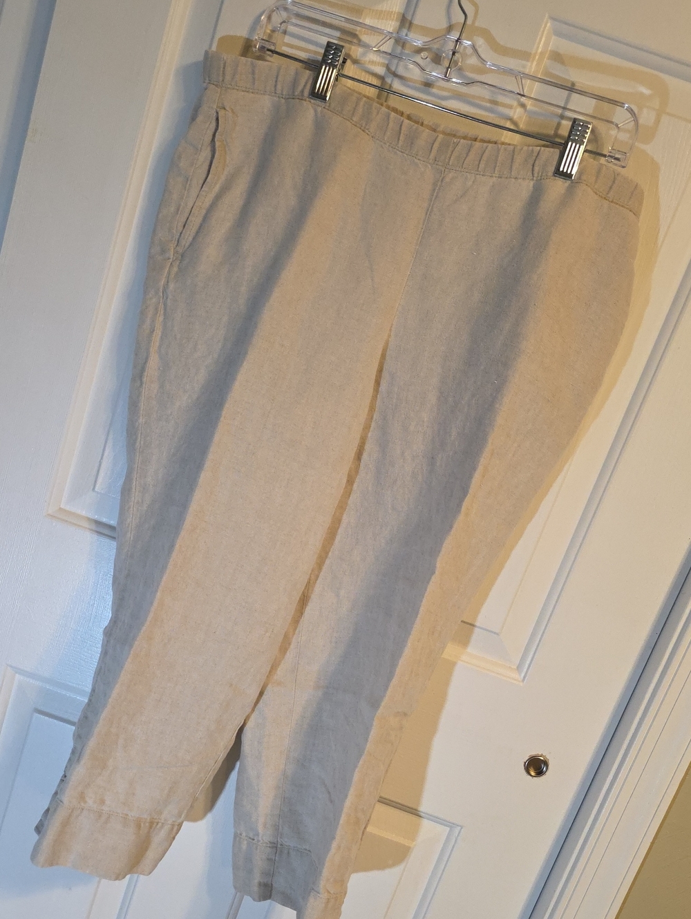 J. Jill Beige Cropped Linen Pants
